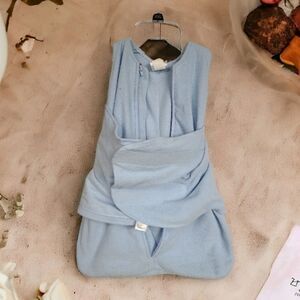 HALO Sleepsack Swaddle Baby Blue Microfleece Newborn 0-3 Months Wearable Blanket